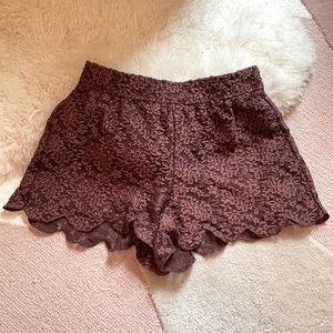 Free People Scalloped Lace Shorts